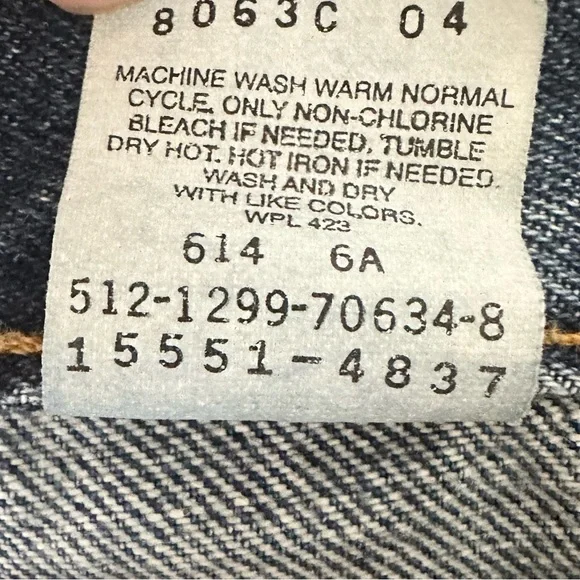 Levis Vintage‎ 90s Paper Tag Jeans Tapered Leg Relaxed Fit Size 12 Runs Small - Picture 3 of 13